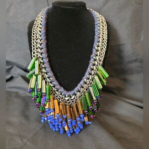 Eye-catching multi-color beaded statement necklace